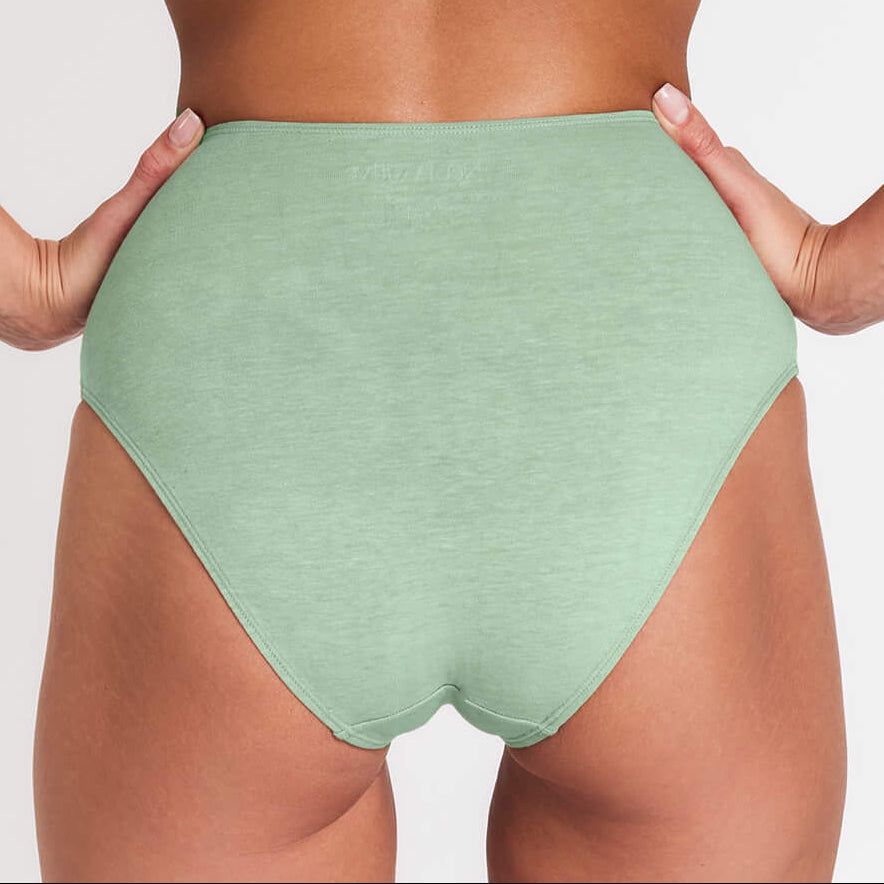 Hemp & Organic Cotton High-Rise Brief in Matcha, alternate view