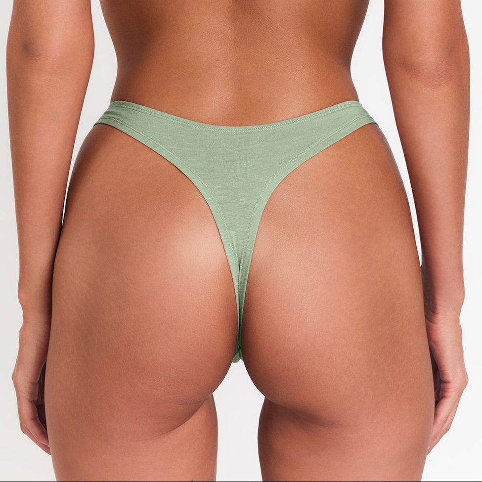 Organic Cotton & Hemp Thong 7-Pack in Green, additional detail