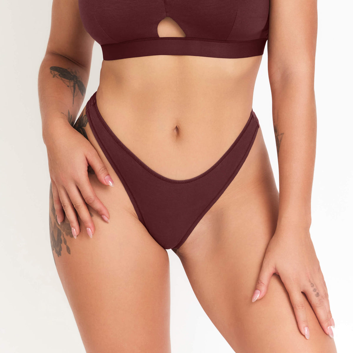 Organic Cotton & Hemp Thong in Sour Cherry