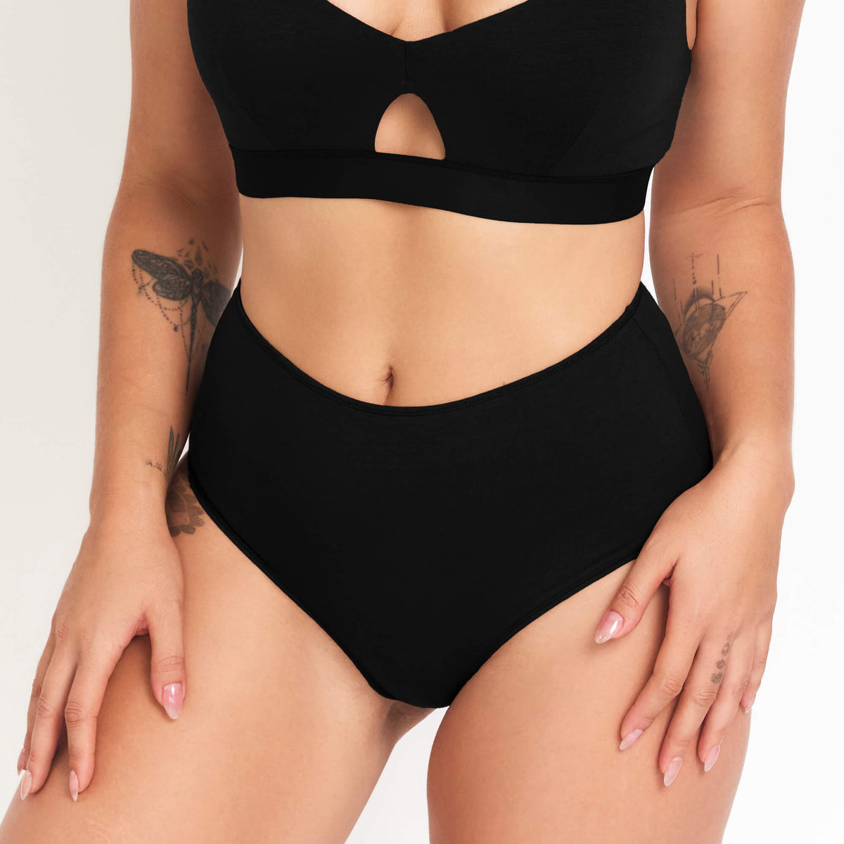 Hemp & Organic Cotton High-Rise Brief in Black