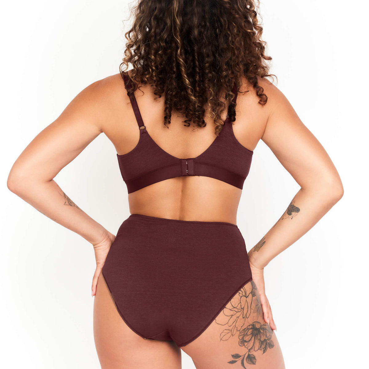 Hemp & Organic Cotton High-Rise Brief in Sour Cherry, alternate view