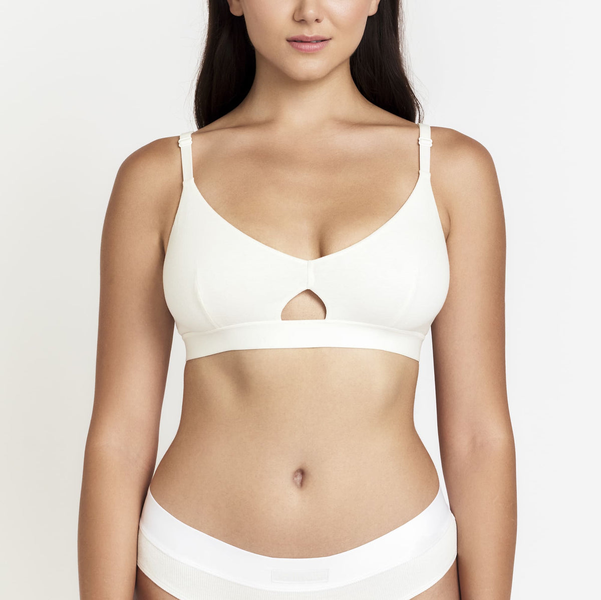 Organic Cotton & Hemp Keyhole Bra, alternate view, styled photo