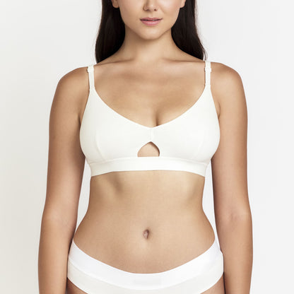 Organic Cotton & Hemp Keyhole Bra, alternate view, styled photo