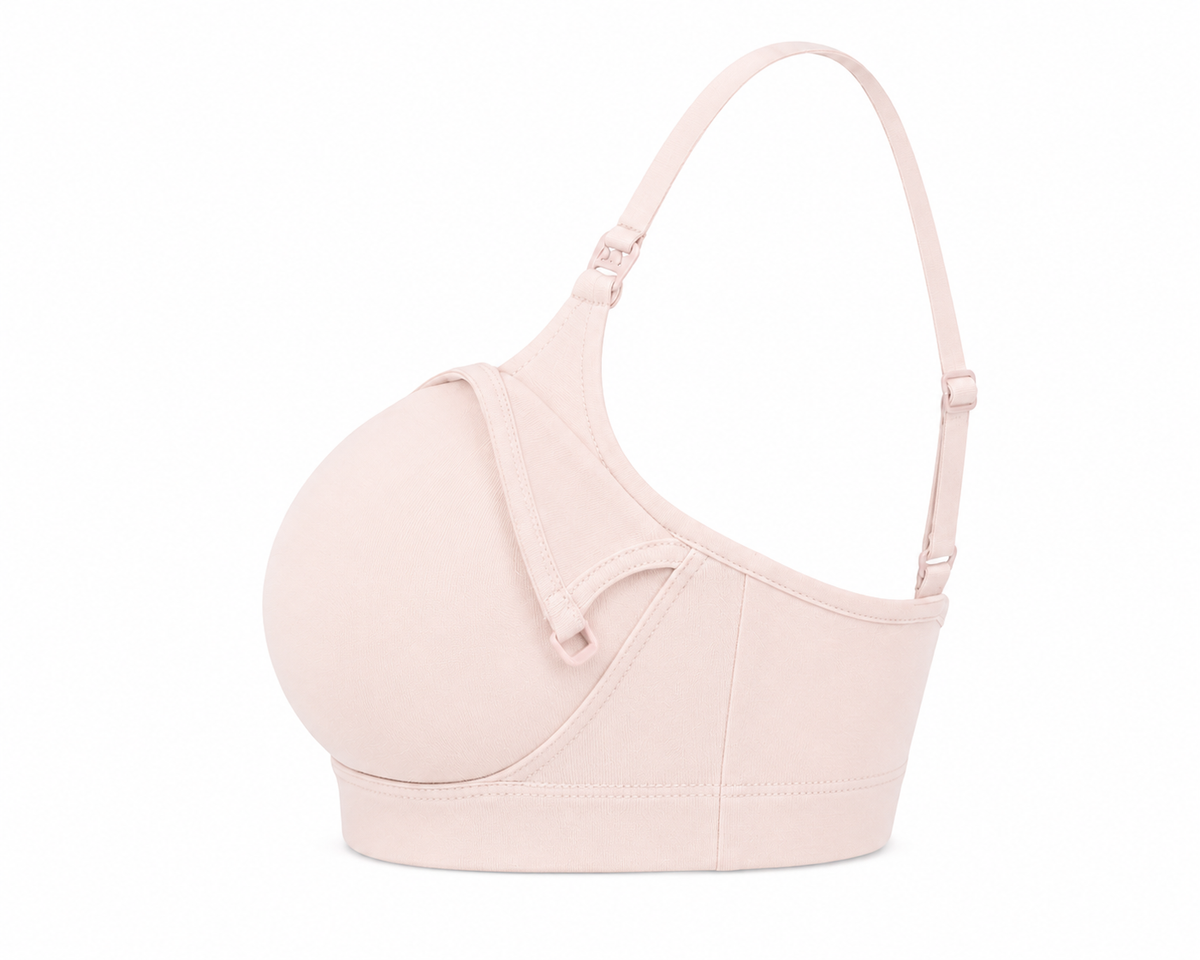 Organic Cotton Nursing Bralette in Pink, alternate view