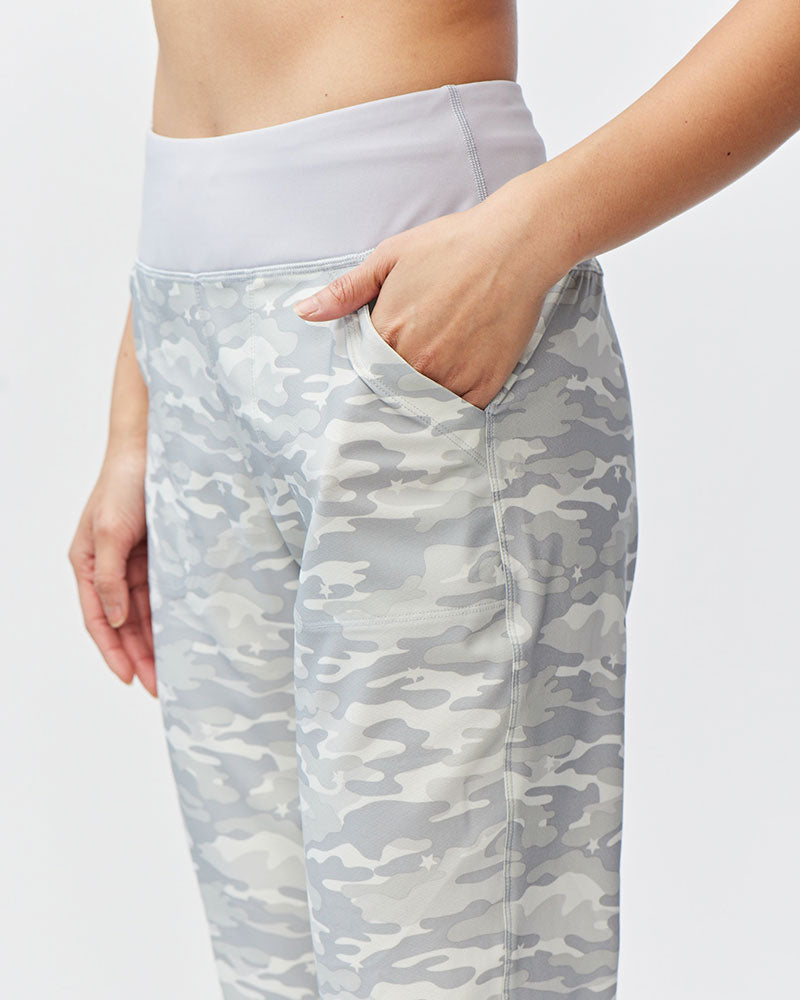 Excel Jogger 7/8 Length 28" Pant in Ash Camo, side view