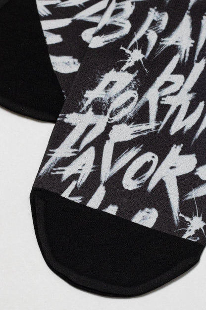 Conte Fantasy 911 dense socks with Brave print, styled photo