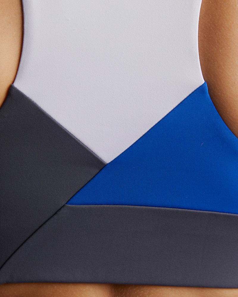 Pionxr Bra Top in Azure Carbon Opal, back view