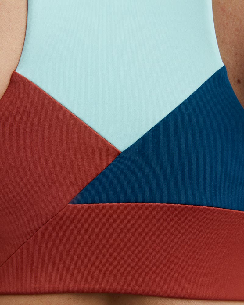 Pionxr Bra Top in Teal Cinnabar Aruba