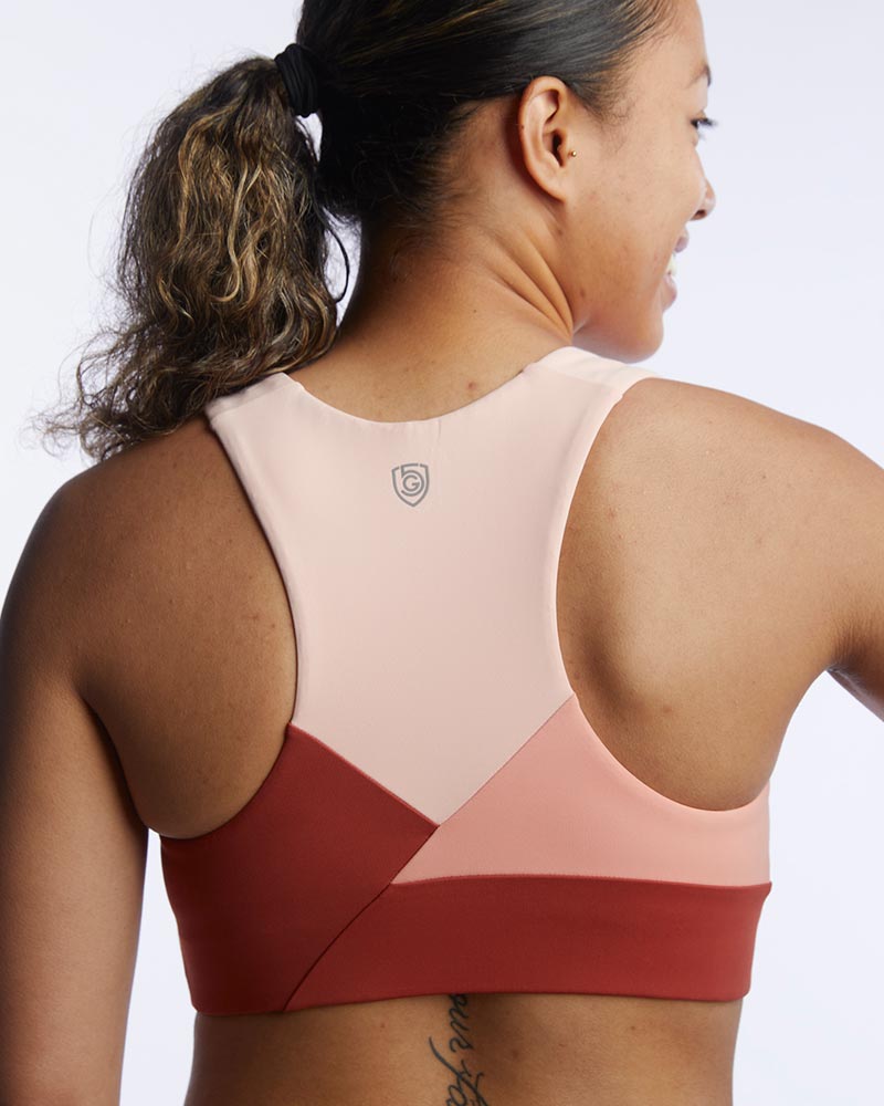 Pionxr Bra Top in Rose Cinnabar Nectar, back view