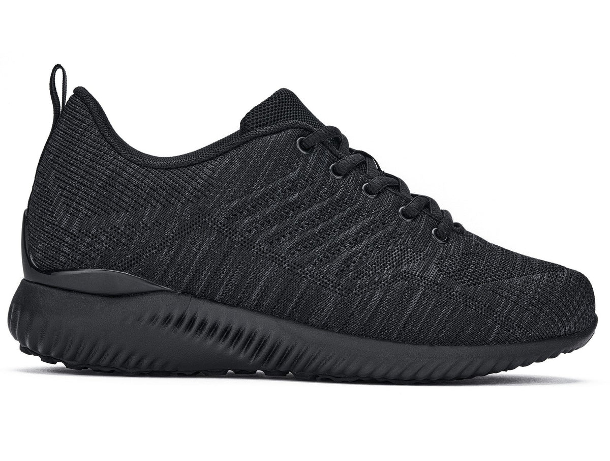 CALTO Q213 knit elevator trainer in black and charcoal grey, product photo