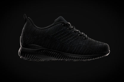 CALTO Q213 knit elevator trainer in black and charcoal grey, main product photo