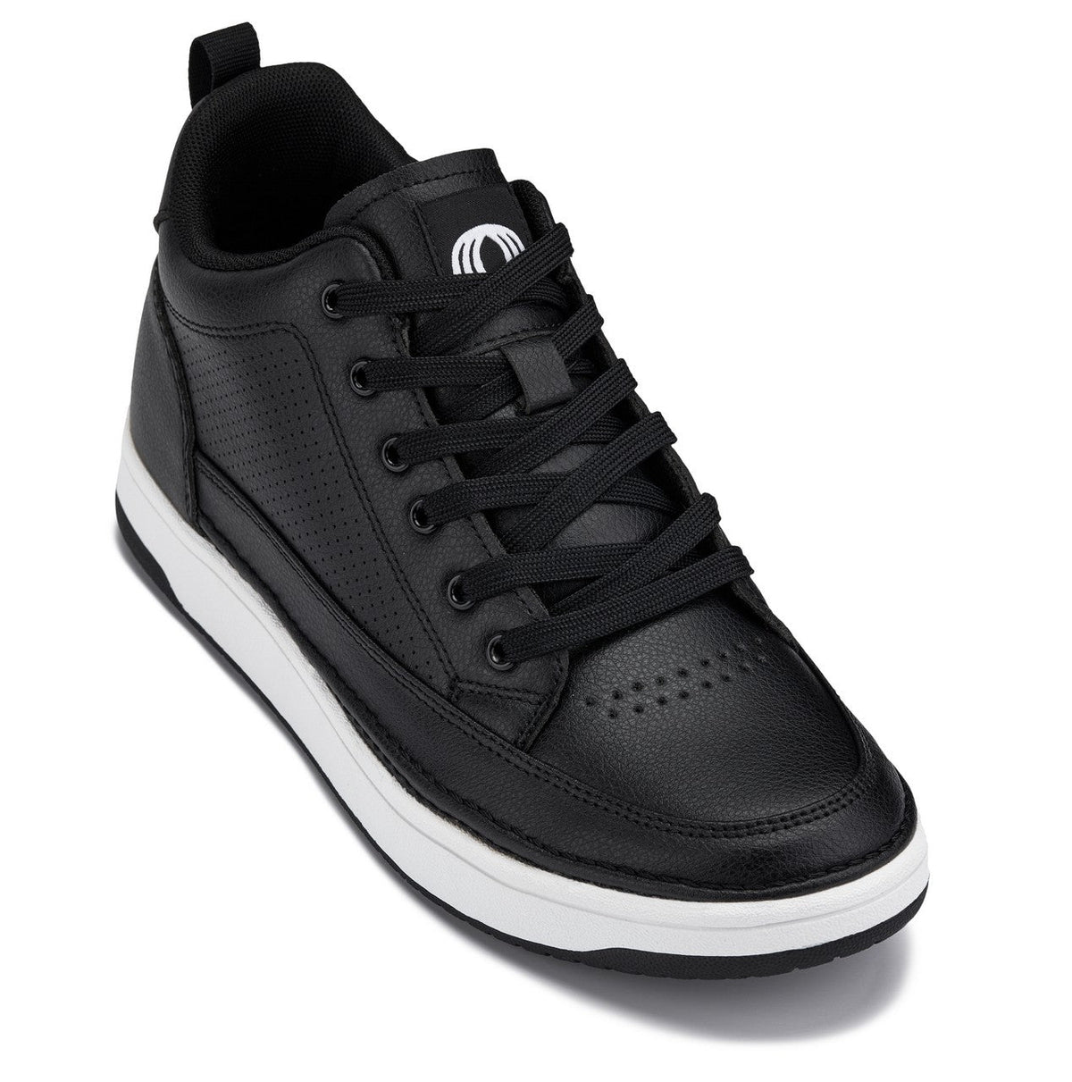 CALTO Q271 micro-perforated leatherette sneaker in black, product photo