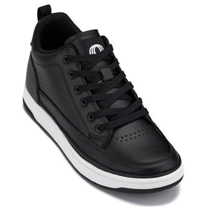 CALTO Q271 micro-perforated leatherette sneaker in black, product photo