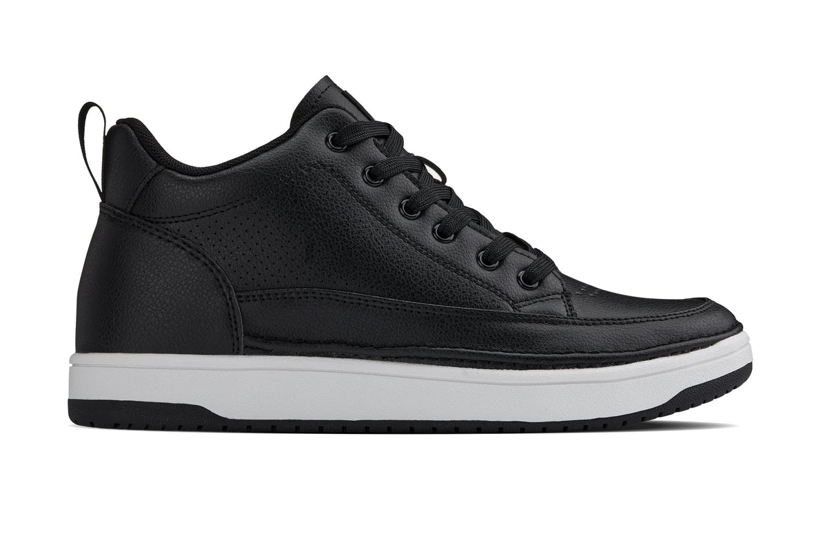 CALTO Q271 micro-perforated leatherette sneaker in black, alternate view