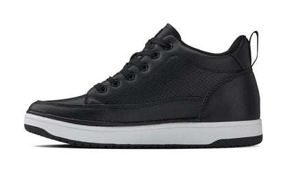 CALTO Q271 micro-perforated leatherette sneaker in black, additional detail