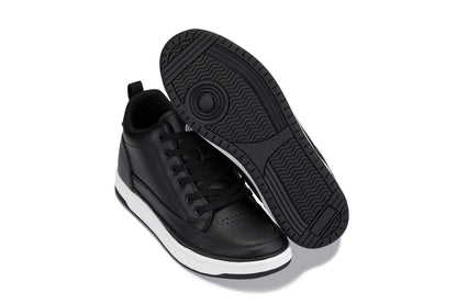 CALTO Q271 micro-perforated leatherette sneaker in black, additional detail, close view