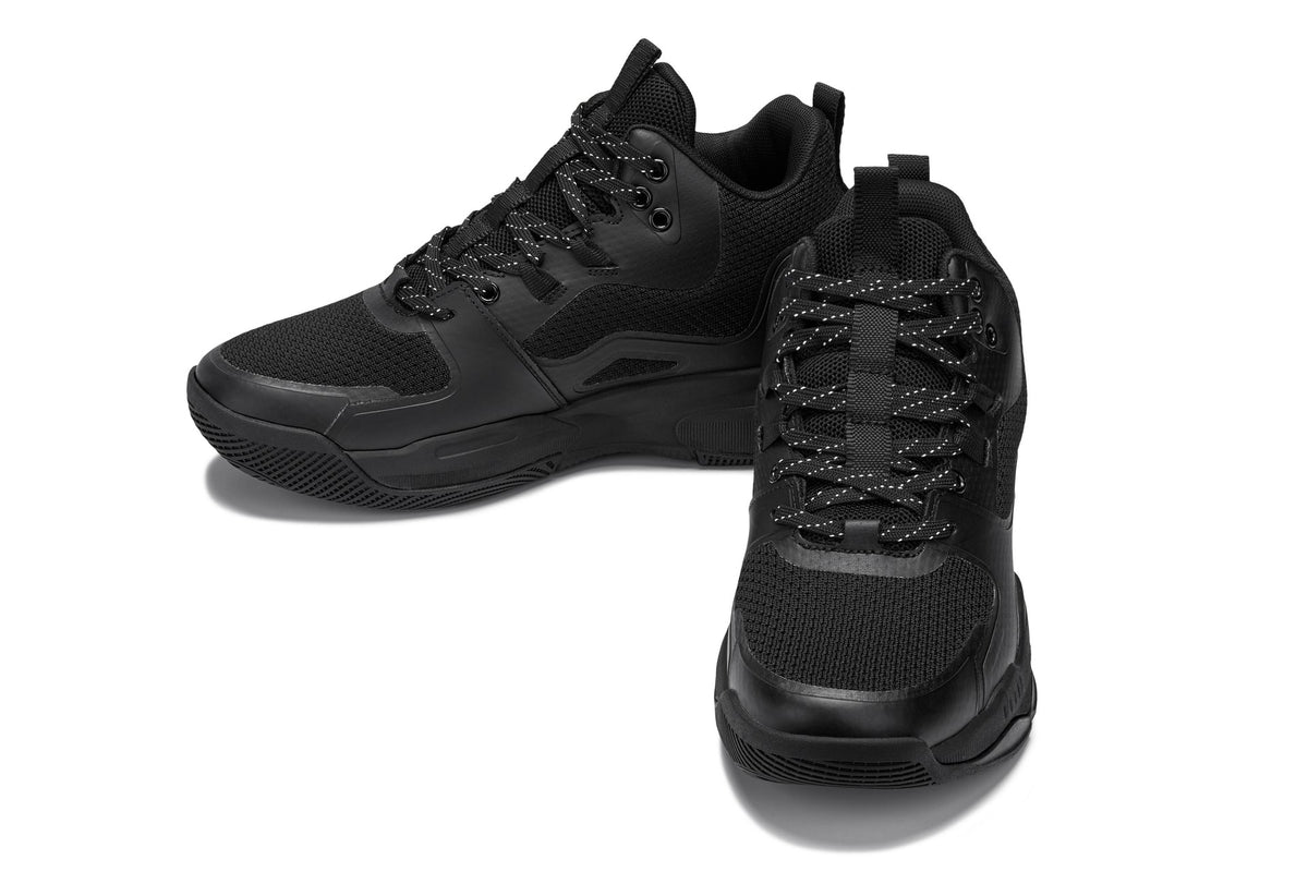 CALTO Q393 knit elevator trainer in black, product photo, alternate angle