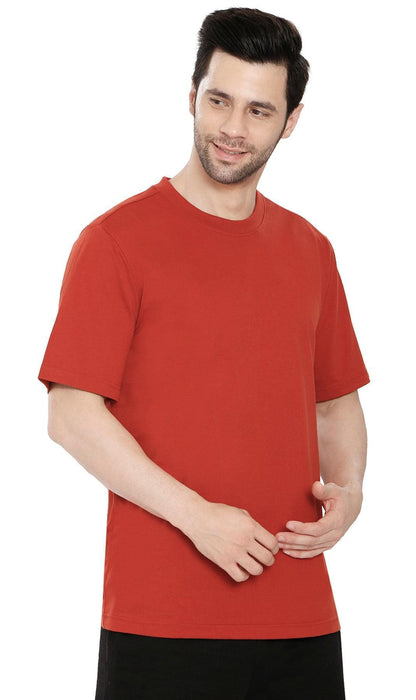 Turtle Bay men's heavyweight short sleeve crew neck t-shirt in Redwood
