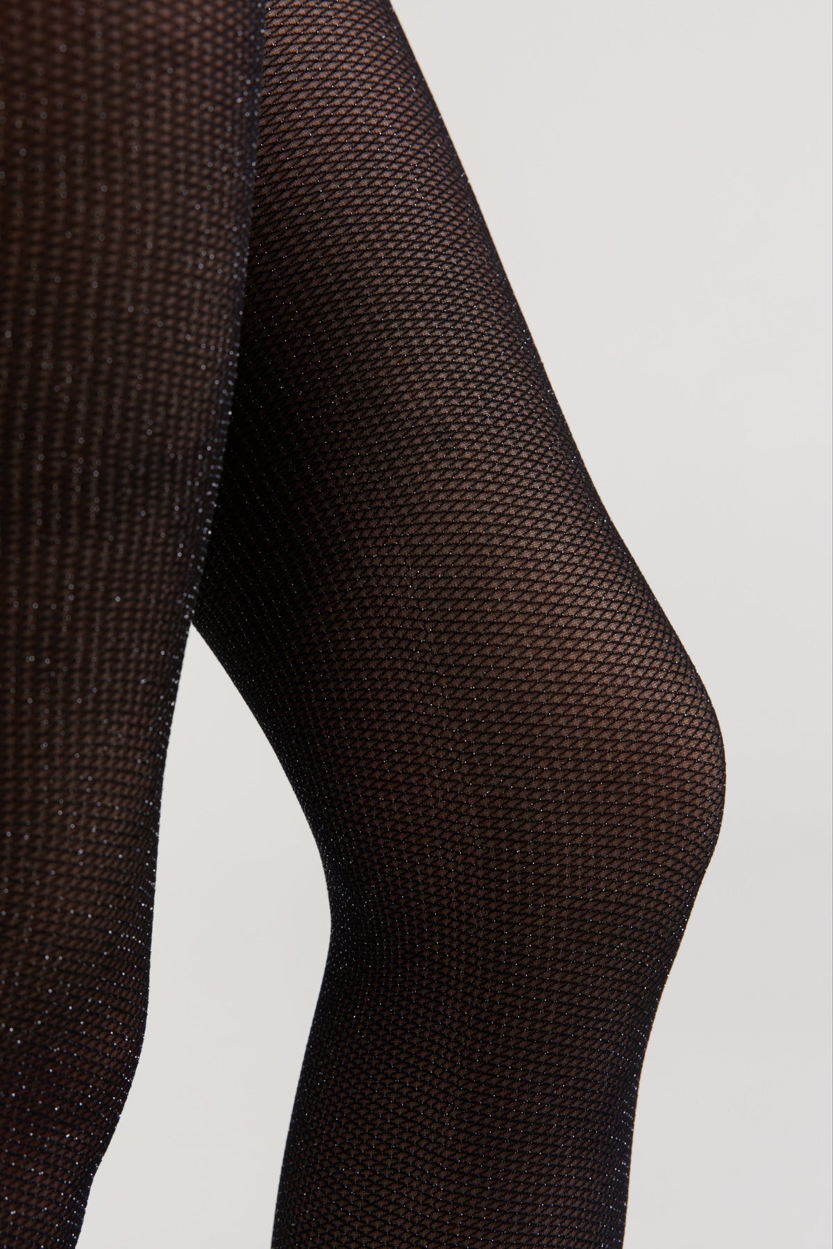 Conte Rete Lurex Fantasy Shimmering Tights — Fine Mesh Imitation in Nero Black (5)