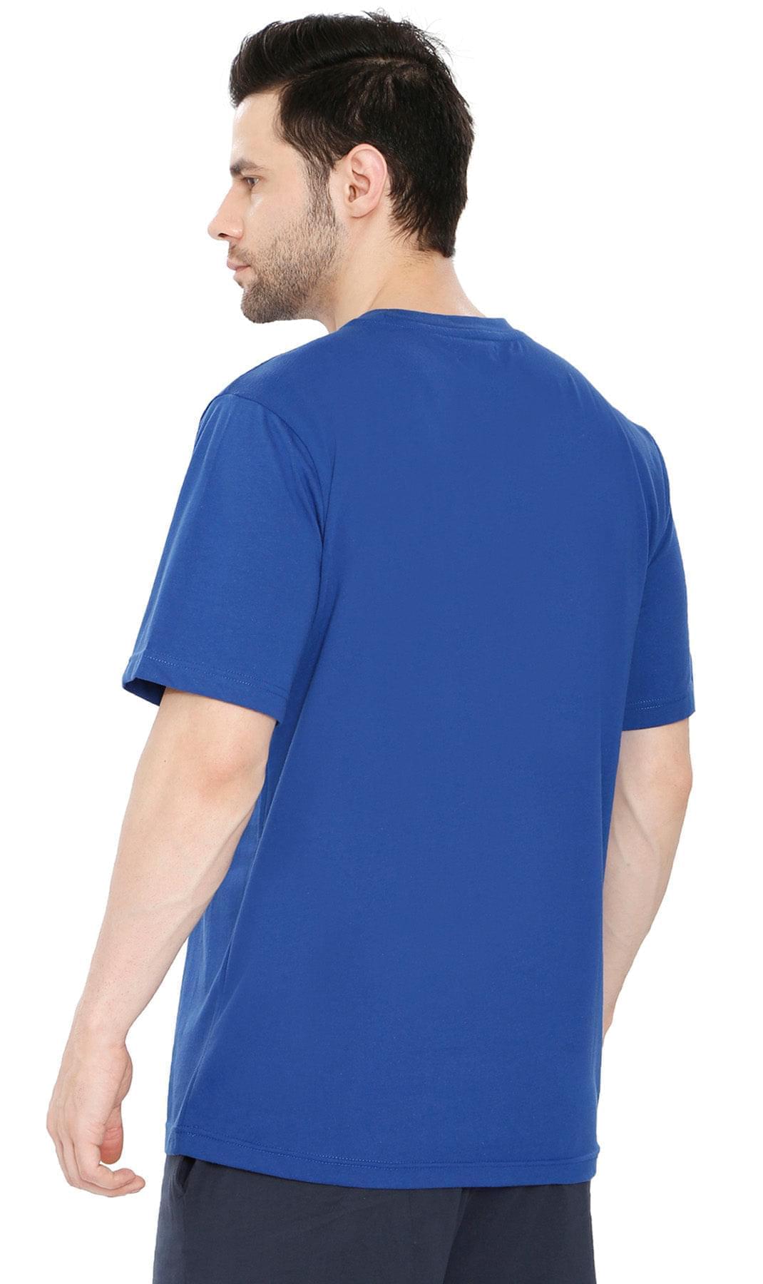 Turtle Bay men's heavyweight crew neck pocket t-shirt in Royal