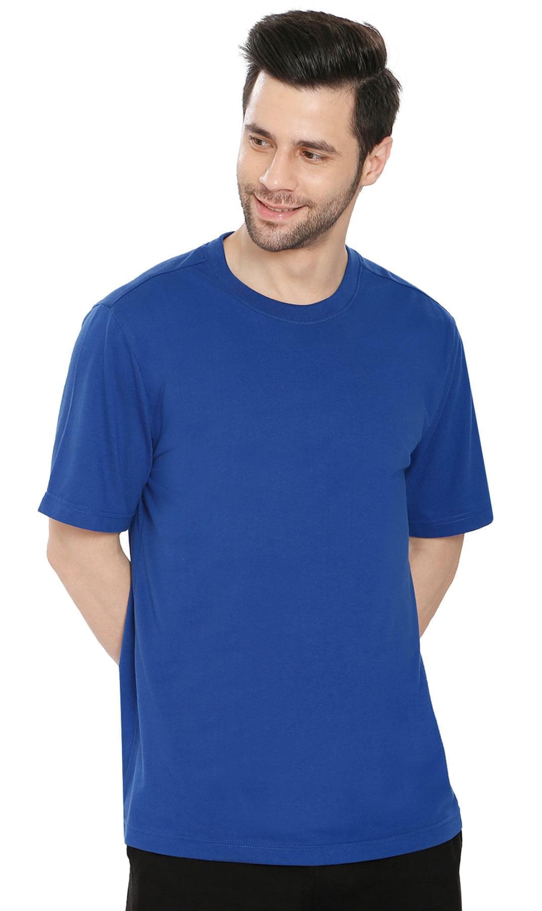 Turtle Bay men's heavyweight short sleeve crew neck t-shirt in Royal, alternate view