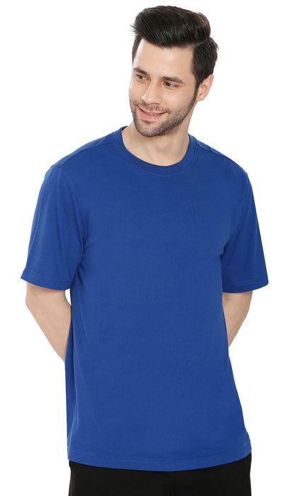 Turtle Bay men's heavyweight short sleeve crew neck t-shirt in Royal, alternate view