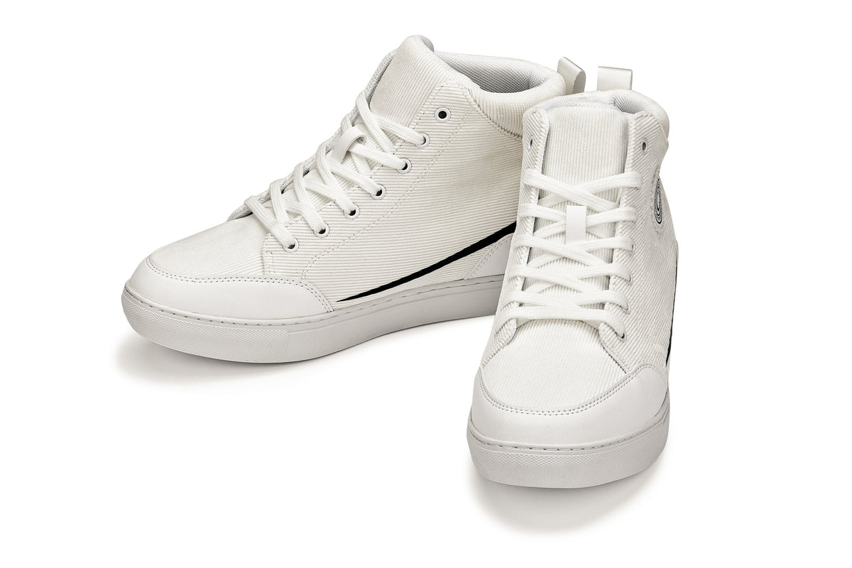 CALTO S4131 off-white corduroy sneaker boot, further detail view
