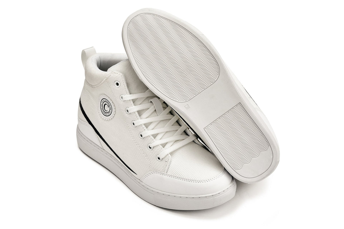 CALTO S4131 off-white corduroy sneaker boot, additional angle