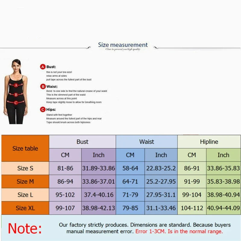 Size measurement chart for a garment with a person model and dimensions.