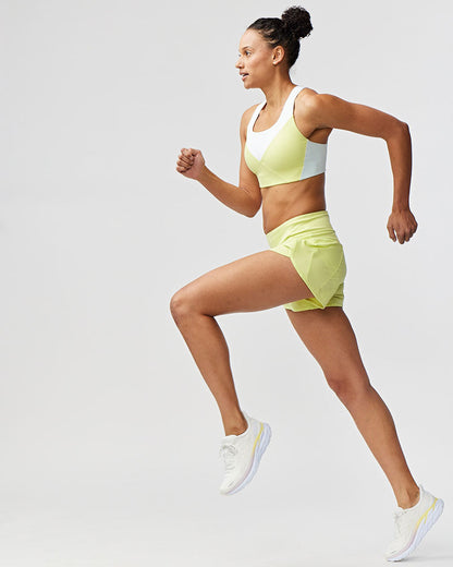 Sheva Women's High Rise Running Shorts in Limelight