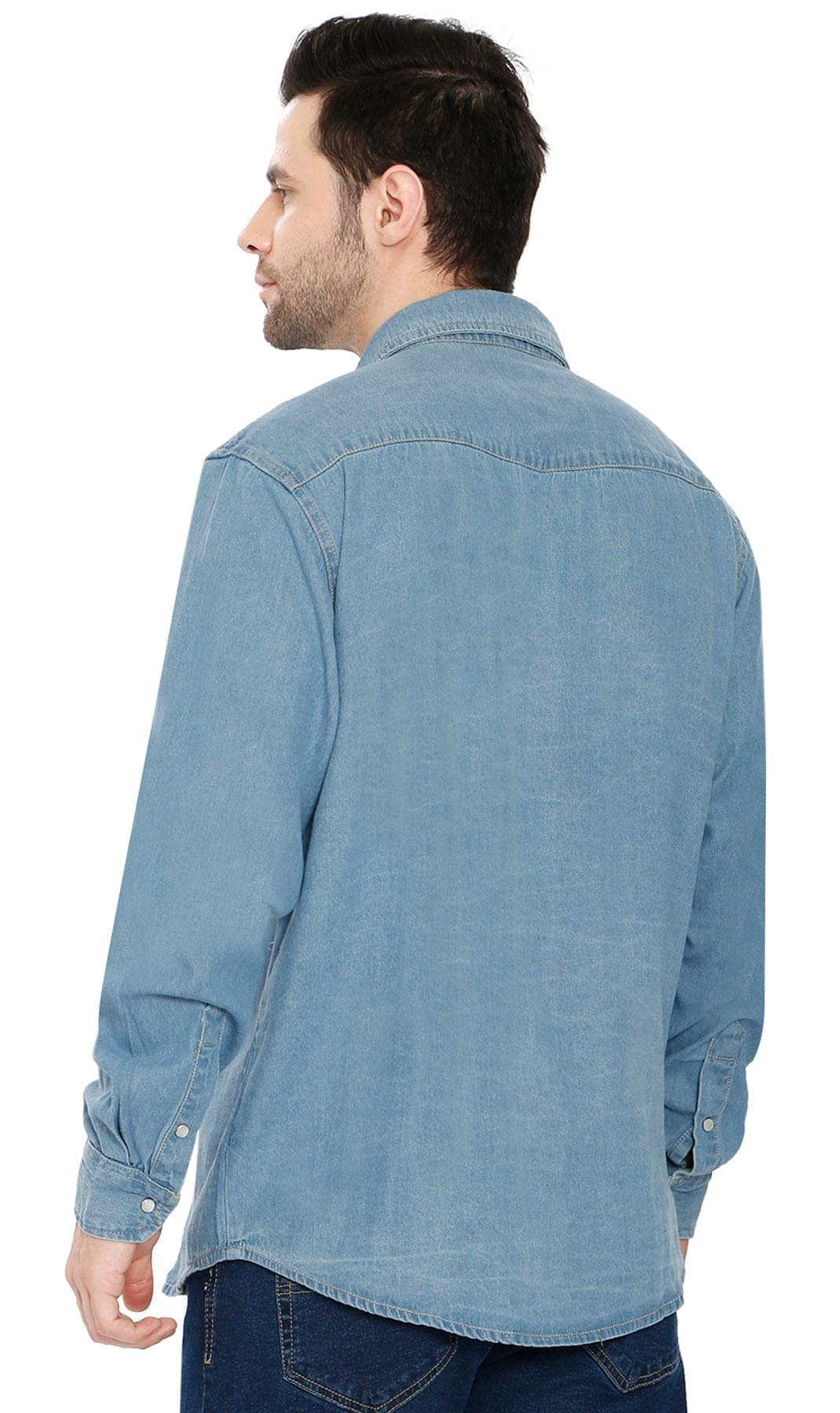 Turtle Bay men's western snap button shirt in Stone Wash