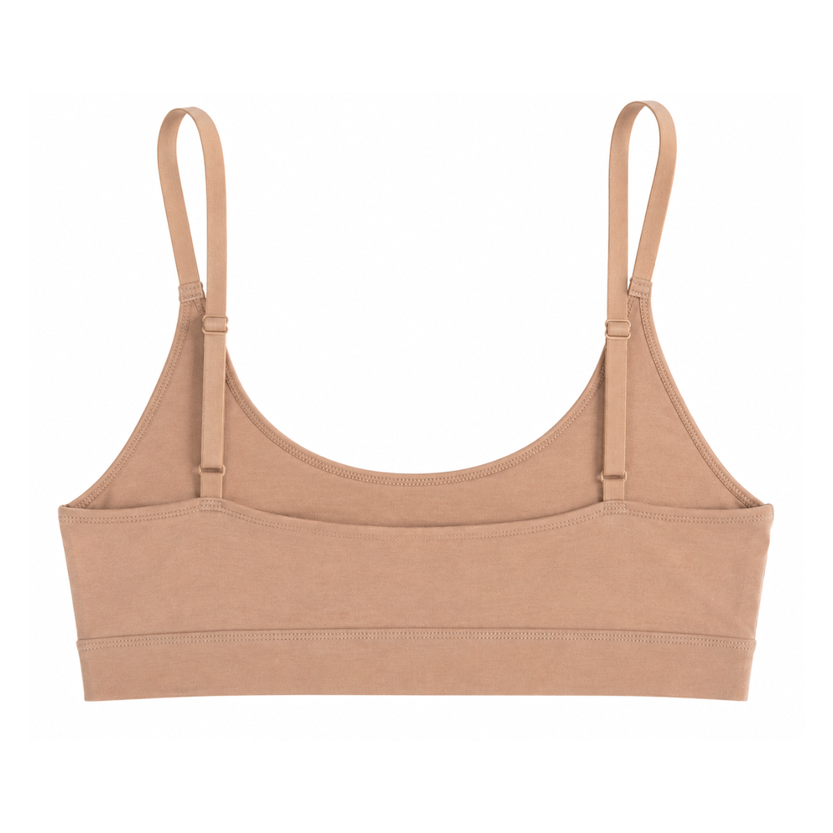 Net Positive organic cotton Scoop Bralette in Mocha, back view