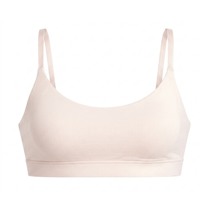 Net Positive organic cotton Scoop Bralette in Pink, front view