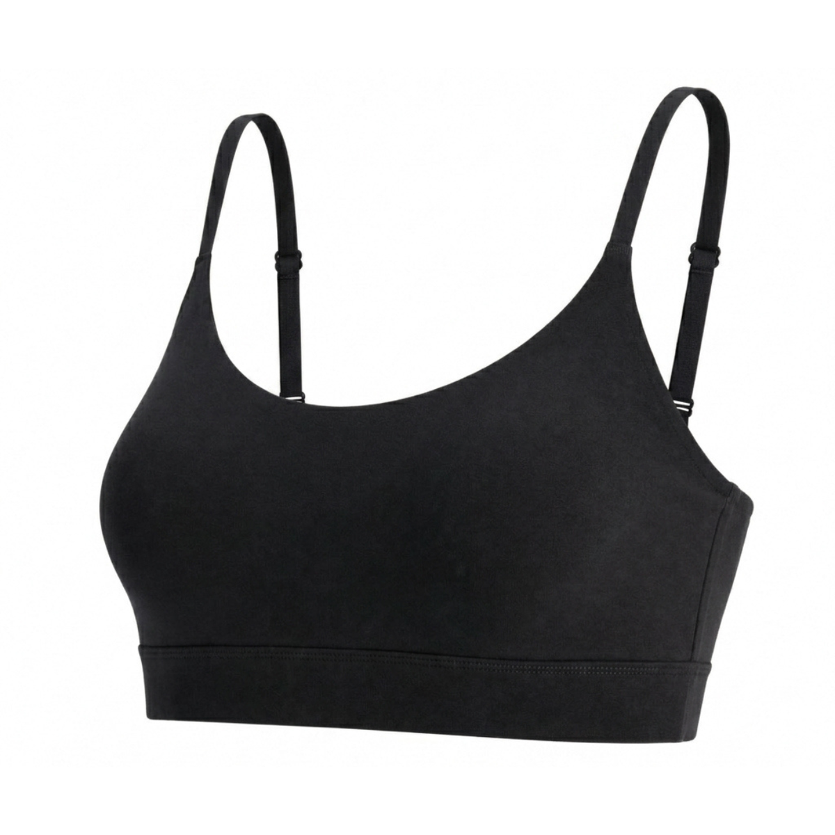 Net Positive organic cotton Scoop Bralette in Black, side view