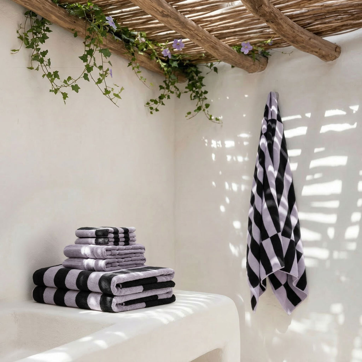 Italic Shadmoor Geometric Australian Cotton Bath Sheets