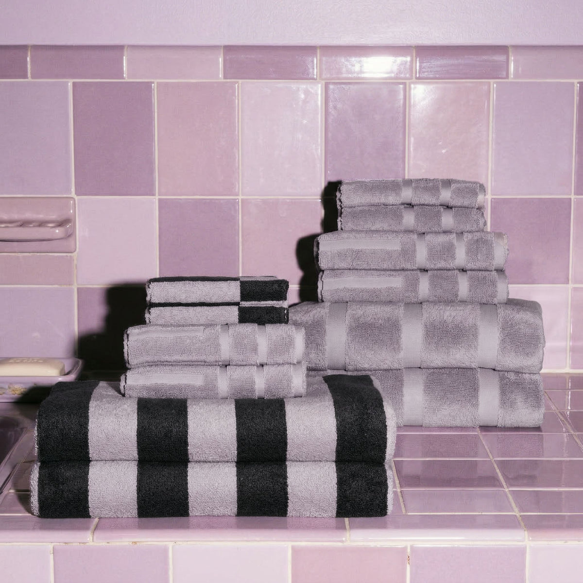 Italic Shadmoor Geometric Australian Cotton Bath Sheets