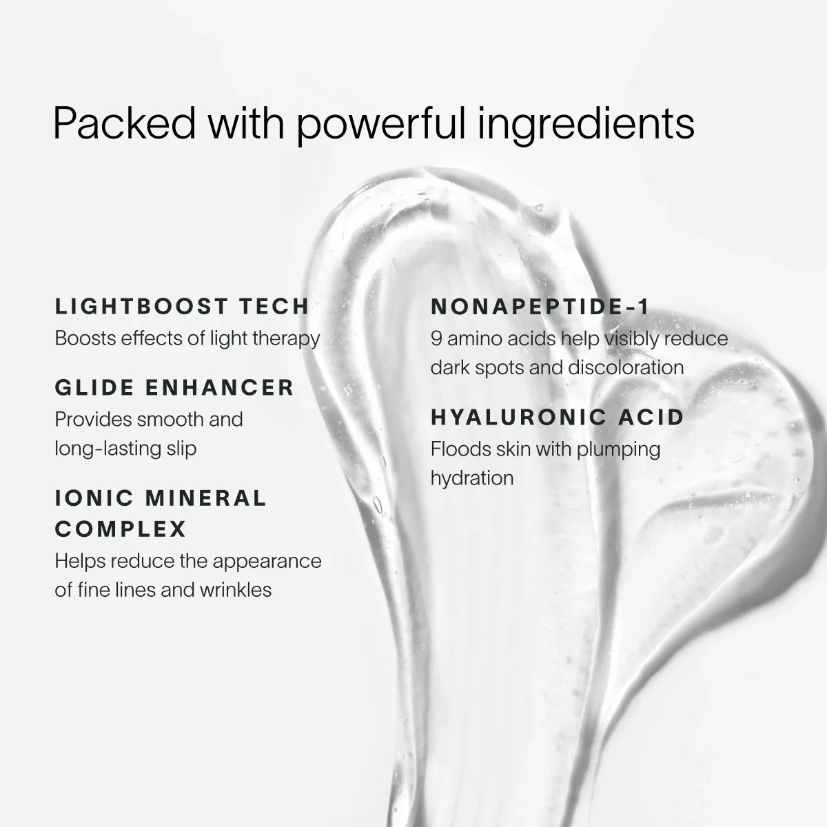 Solawave 4-in-1 Radiant Renewal Skincare Wand kit, included serum ingredients graphic