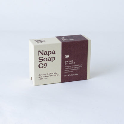 Sweet Bitters Bar Soap in its printed carton, on a white background