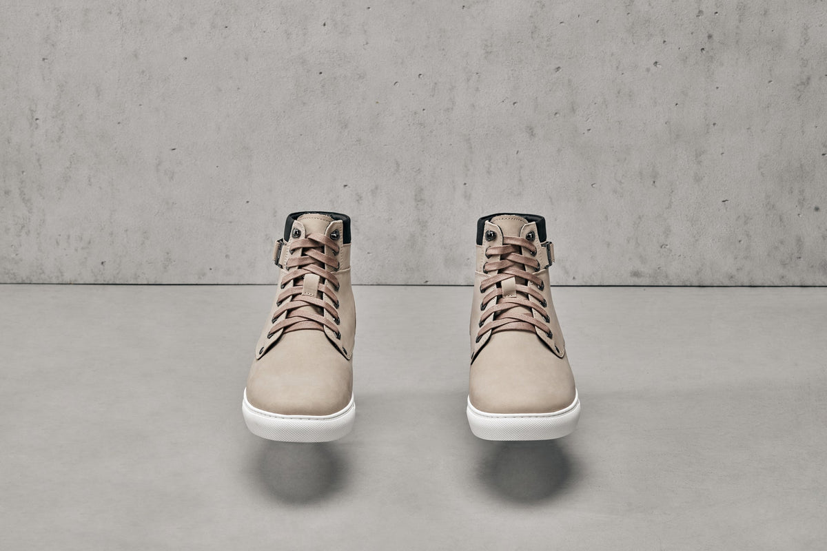 CALTO T53122 nubuck high-top elevator sneak-boot in taupe, main product photo