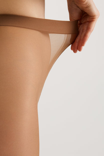 Conte True Love Fantasy Tights — Tattoo Style Print in Bronze Tan (2)