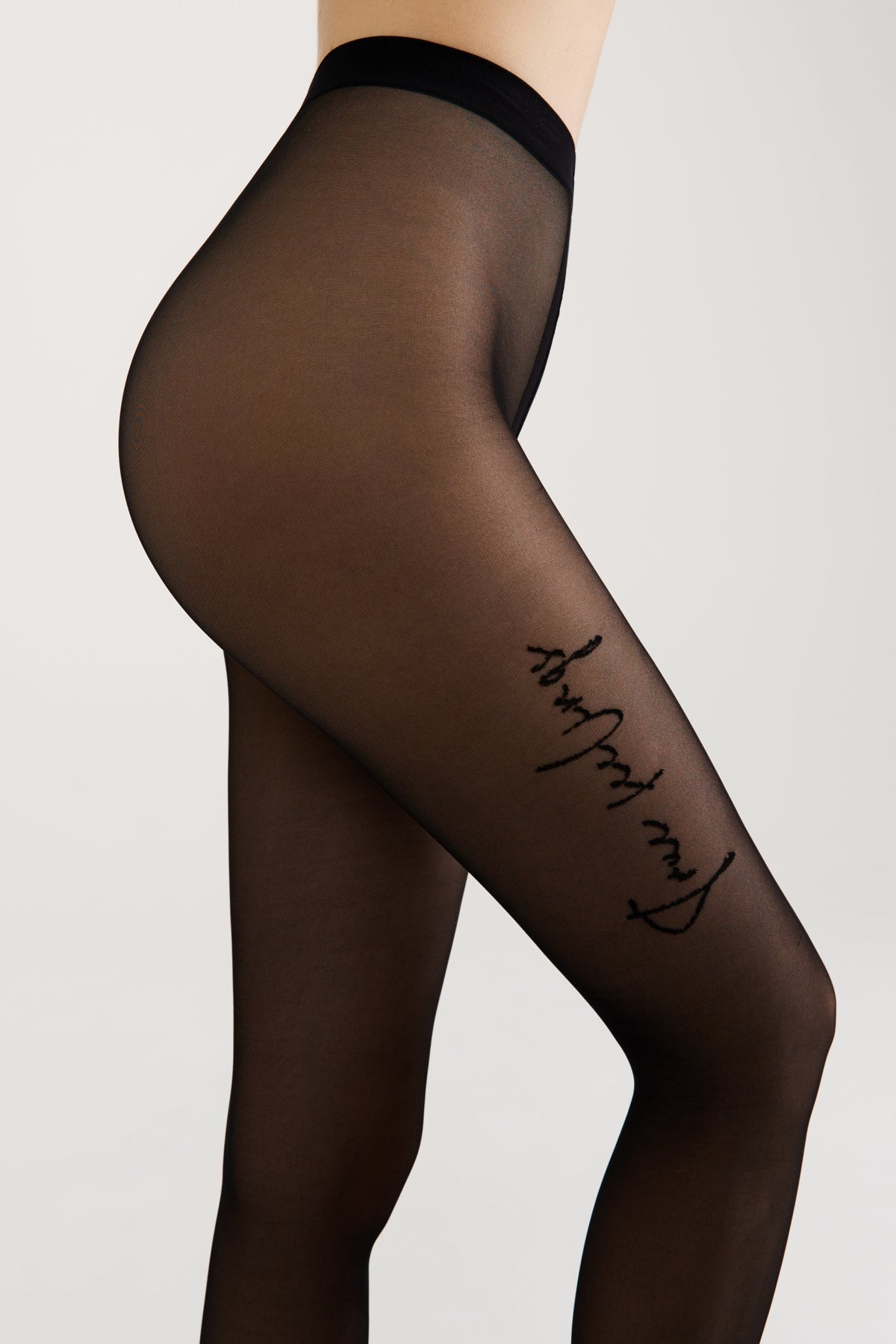 Conte True Love Fantasy Tights — Tattoo Style Print in Nero Black, product photo