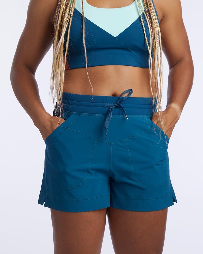 Triple V Womens Athletic Shorts in Dark Teal