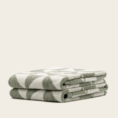 Italic Umbra Triangle-Print Australian Cotton Bath Towels