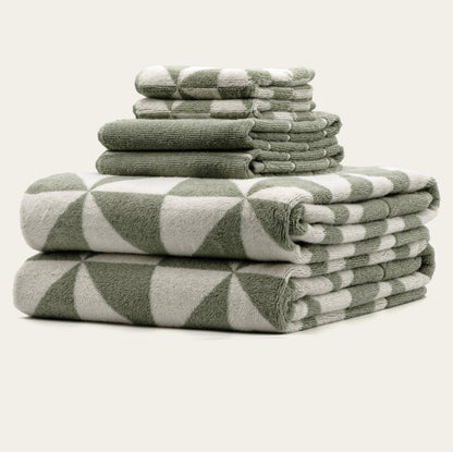 Italic Umbra Triangle-Print Australian Cotton Bath Towels