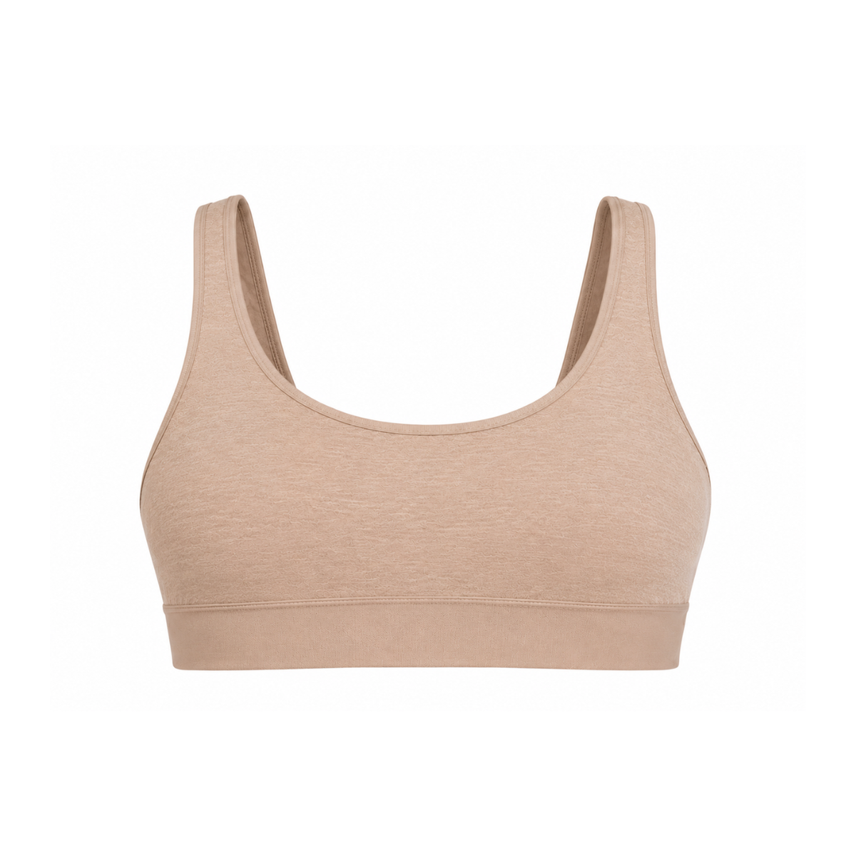 Organic Cotton & Hemp Racerback Bralette in Mocha, product photo on a white background
