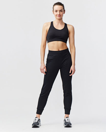 Valia Women's Black Jogger Pants in Black, alternate view