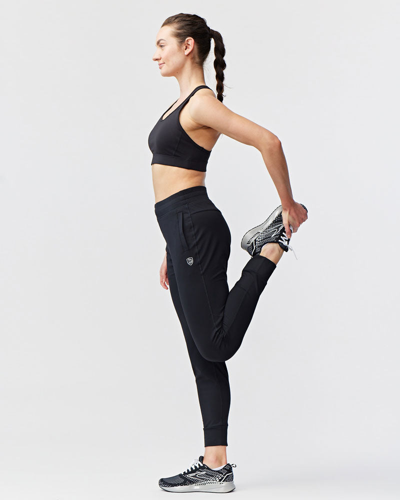 Valia Women's Black Jogger Pants in Black, additional detail