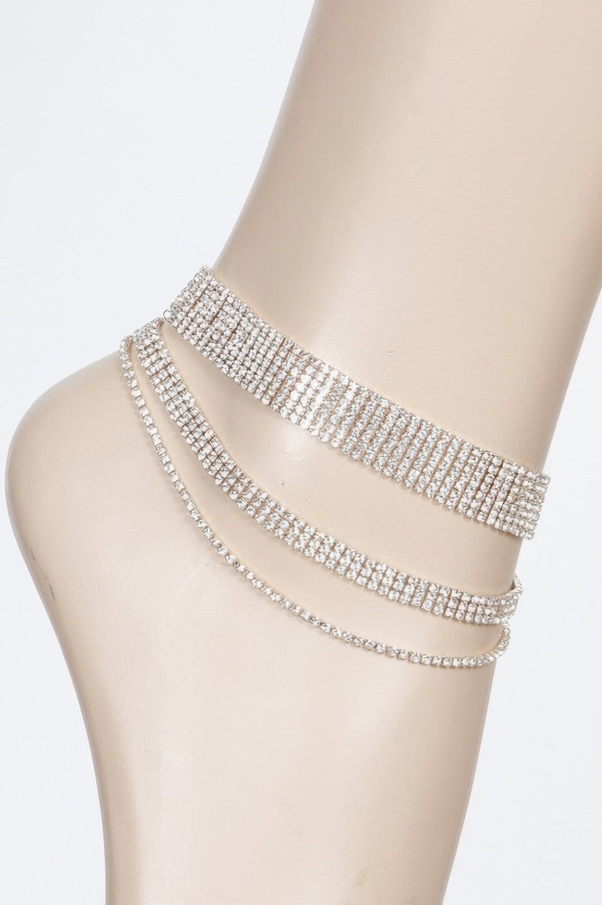 Layered Rhinestone Anklet, product photo