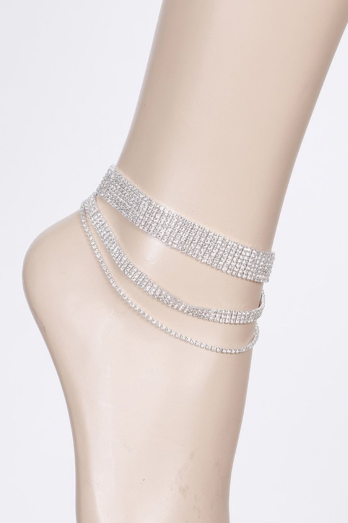 Layered Rhinestone Anklet, alternate view