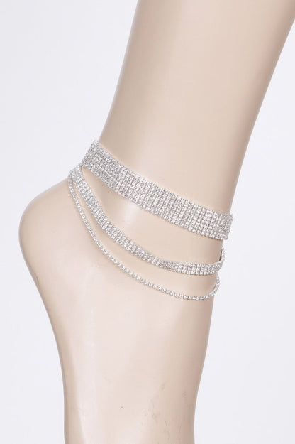 Layered Rhinestone Anklet, alternate view